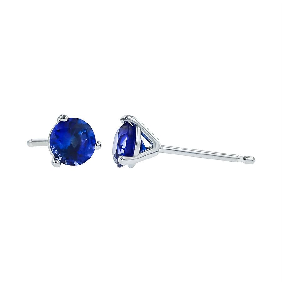 18K White Gold Sapphire Stud Earrings