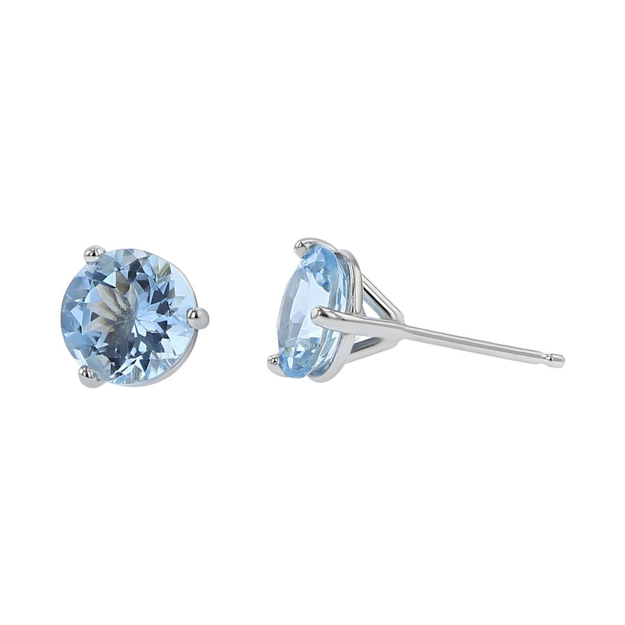 18K White Gold Aquamarine Stud Earrings
