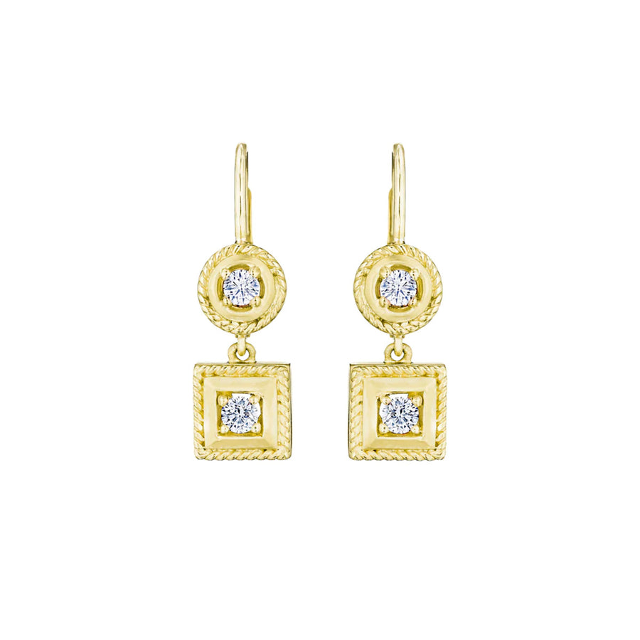 Round and Square Twist Earrings