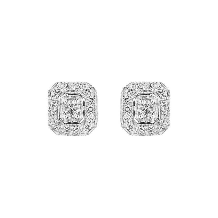 Classic Emerald Shape Stud Earrings