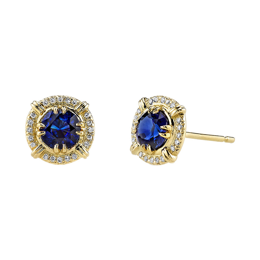 Sapphire and Diamond Stud Earrings