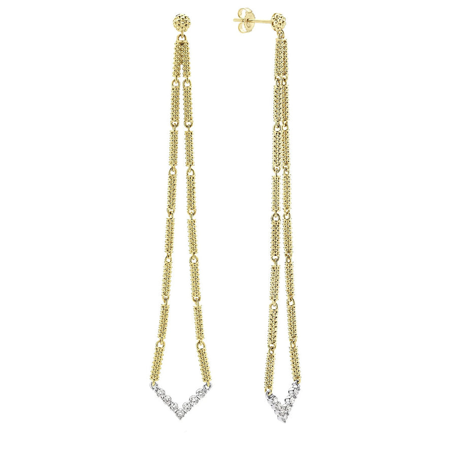 Extra Long Superfine Diamond Drop Earrings