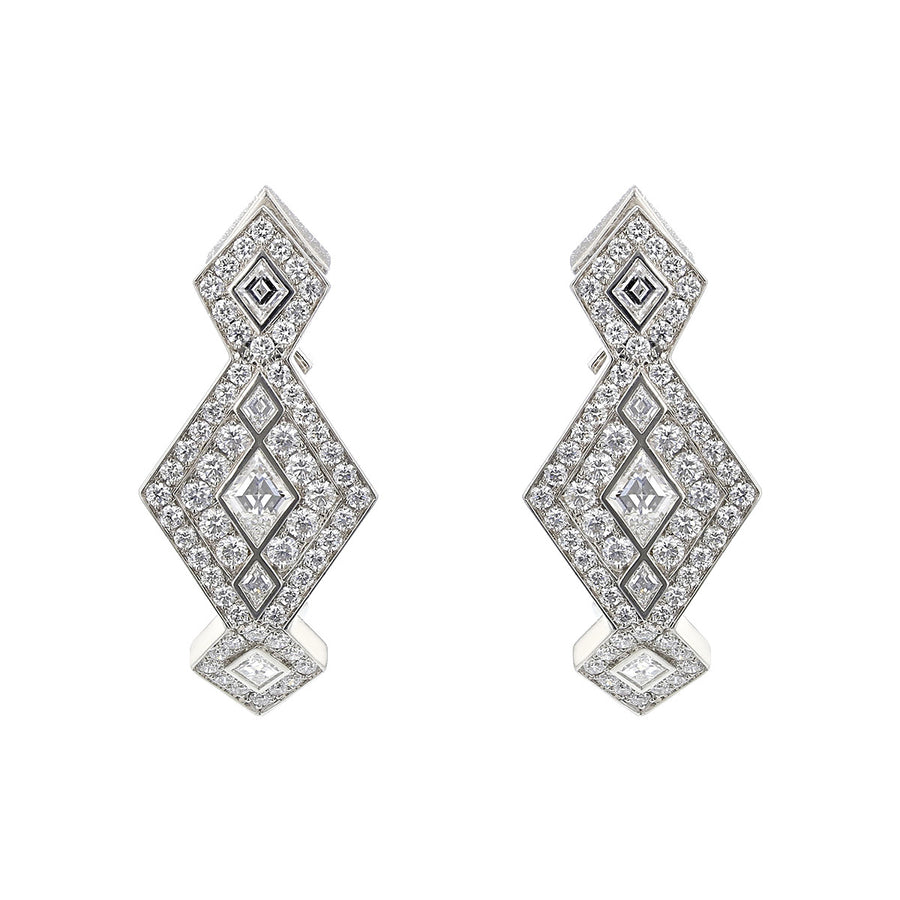 Queen of Diamonds Clutch Drop Earrings