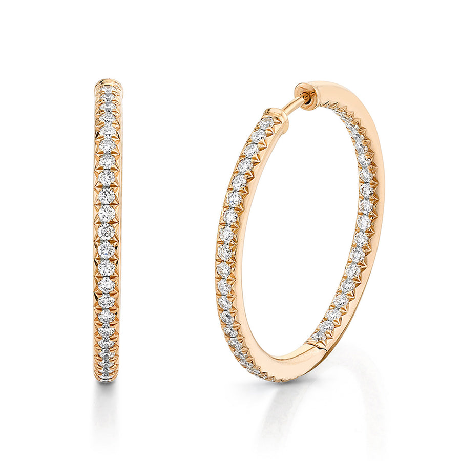 Artisan Pave Diamond Hoop Earrings
