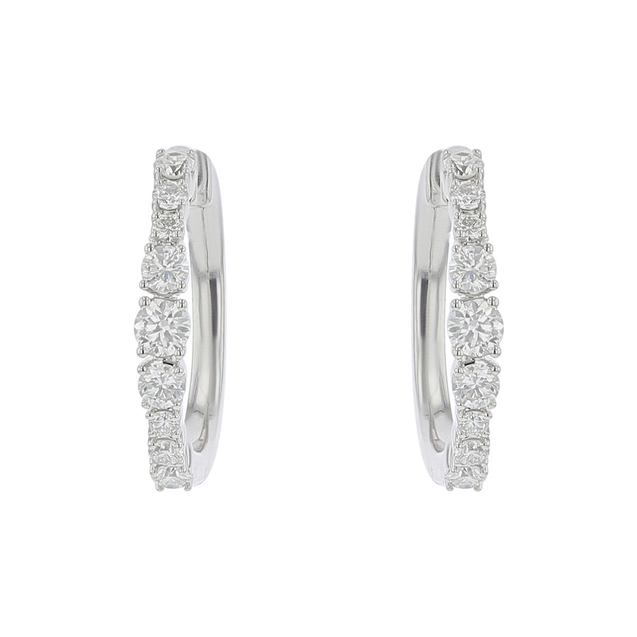 Wave Diamond Hoop Earrings