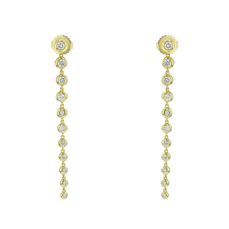 Diamond Bezel Drop Earrings