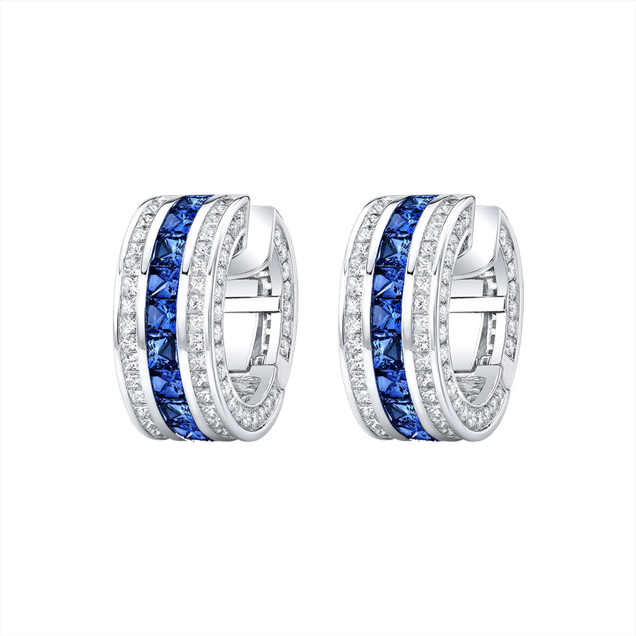 Masterpiece Sapphire and Diamond Clutch Earrings