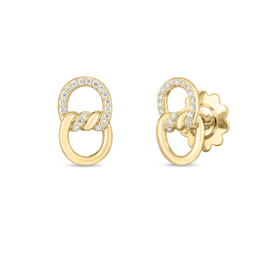 18K Yellow Gold Cialoma Diamond Knot Earrings