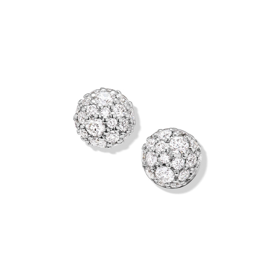 Petite Pave Stud Earrings in 18K Yellow Gold with Diamonds
