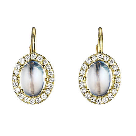 Moonstone Diamond Earrings