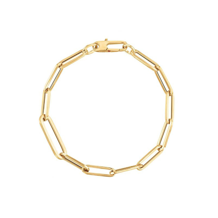 18K Alternating Size Paperclip Link Bracelet