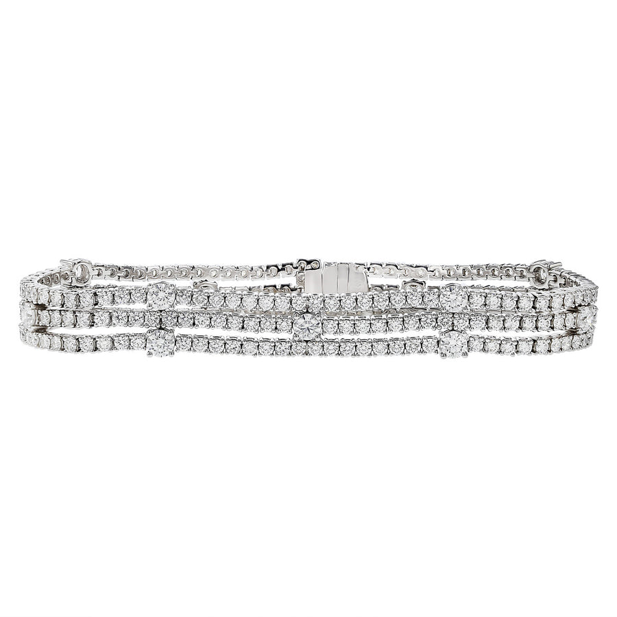 Classic Three Row Diamond Bracelet