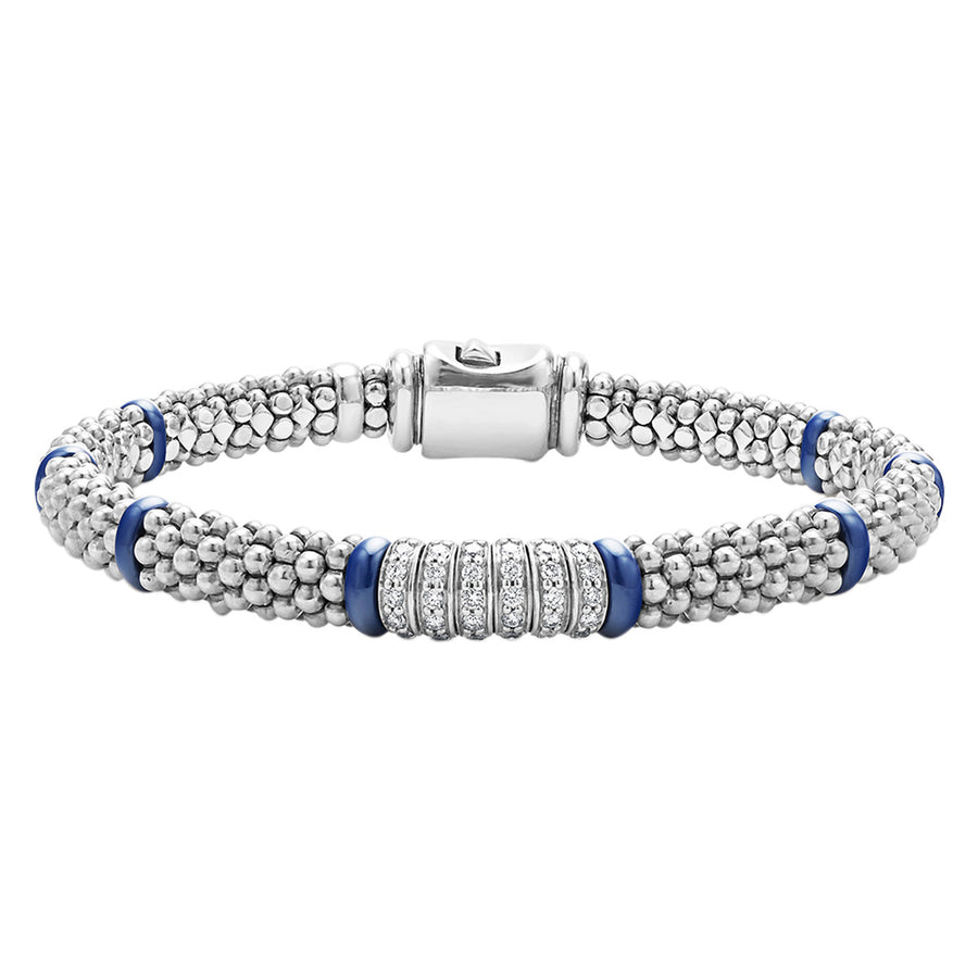 Six Station Diamond Caviar Bracelet