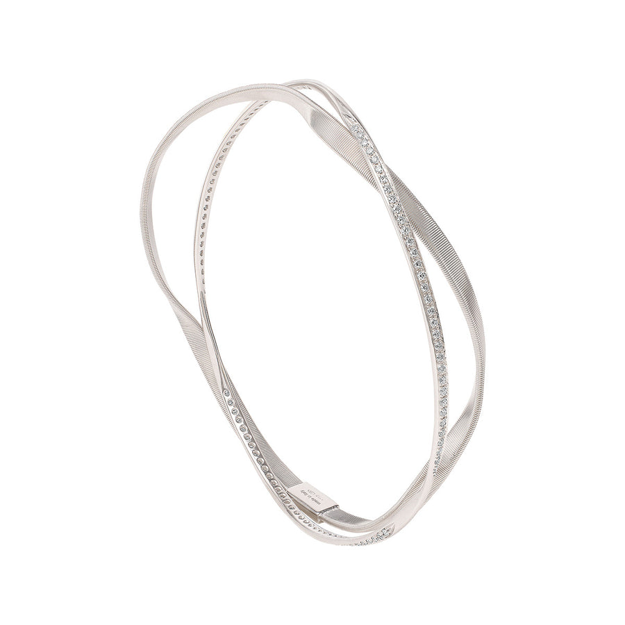 Marrakech Collection 18K White Gold and Diamond Bangle