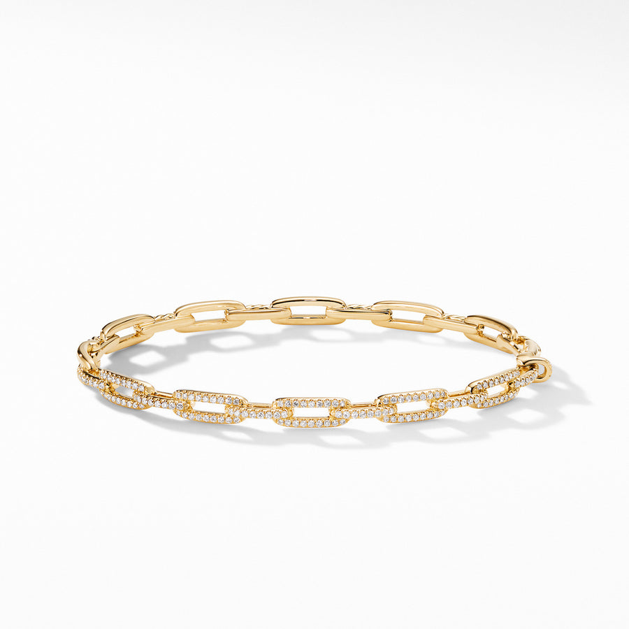 Stax Chain Link Bracelet with Diamonds in 18K Gold, 4mm