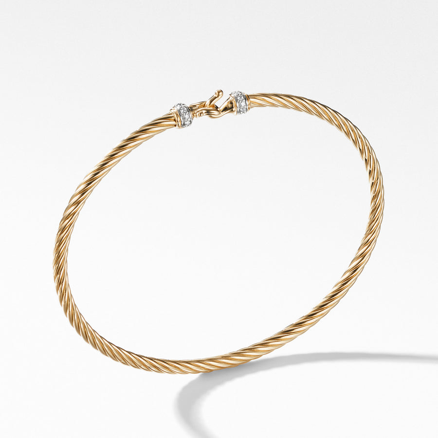 Cable Buckle Bracelet with Diamonds in Gold