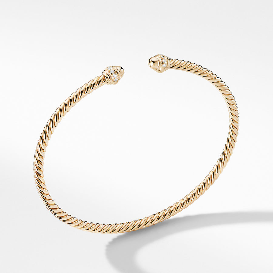 Cable Spira Bracelet in 18K Gold with Diamonds