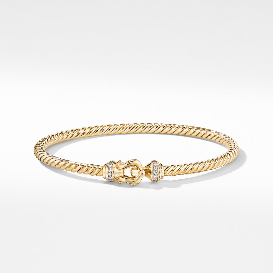 Buckle Bracelet in 18K Yellow Gold with Diamonds