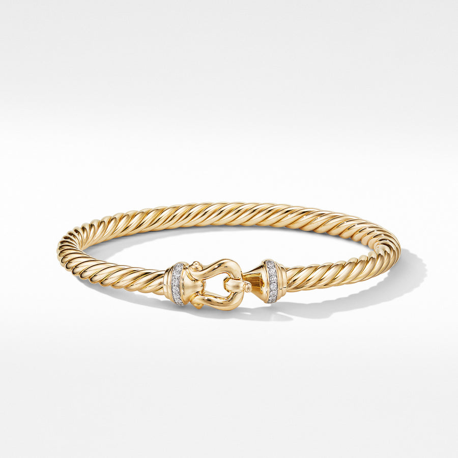 Buckle Bracelet in 18K Yellow Gold with Diamonds