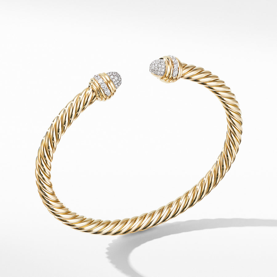 Cable Bracelet in 18K Yellow with Diamonds