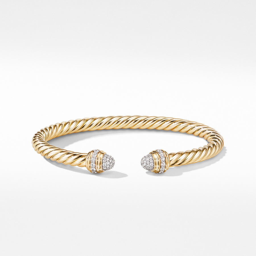 Cable Bracelet in 18K Yellow with Diamonds