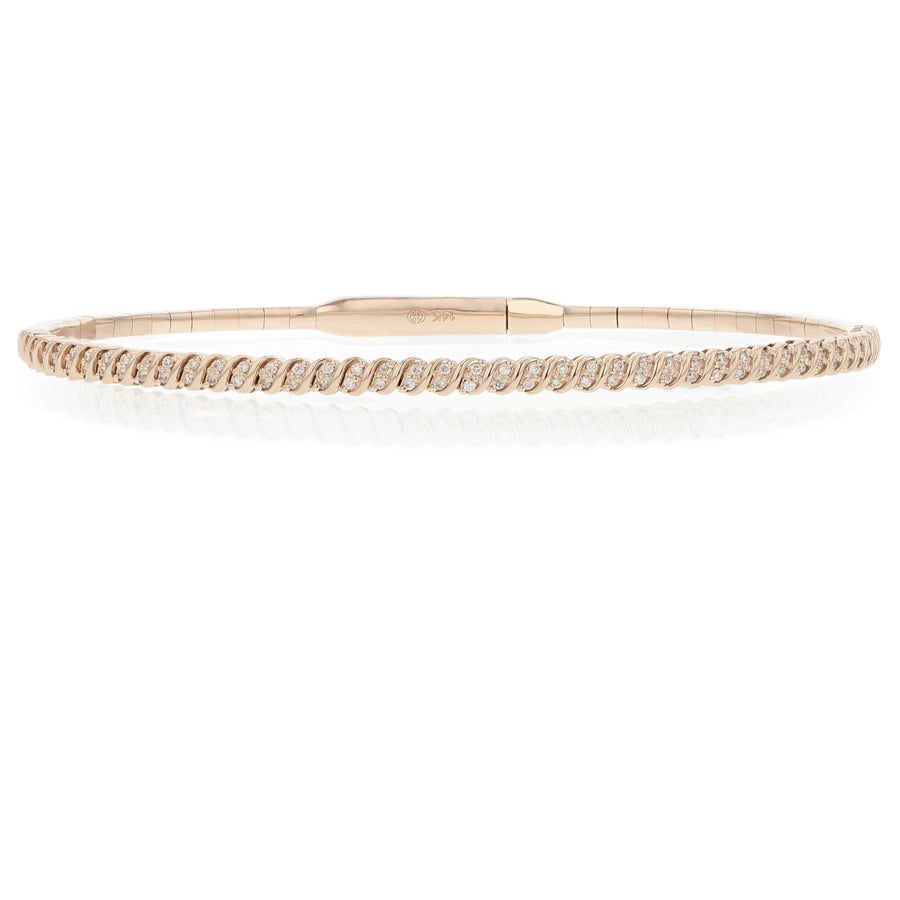 14K Gold Diamond Bangle Bracelet