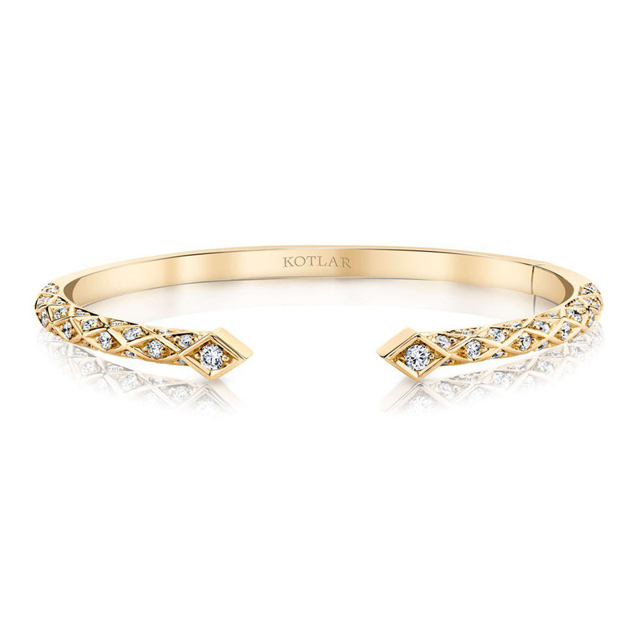 Criss Cross Artisan Pave Diamond Cuff Bracelet