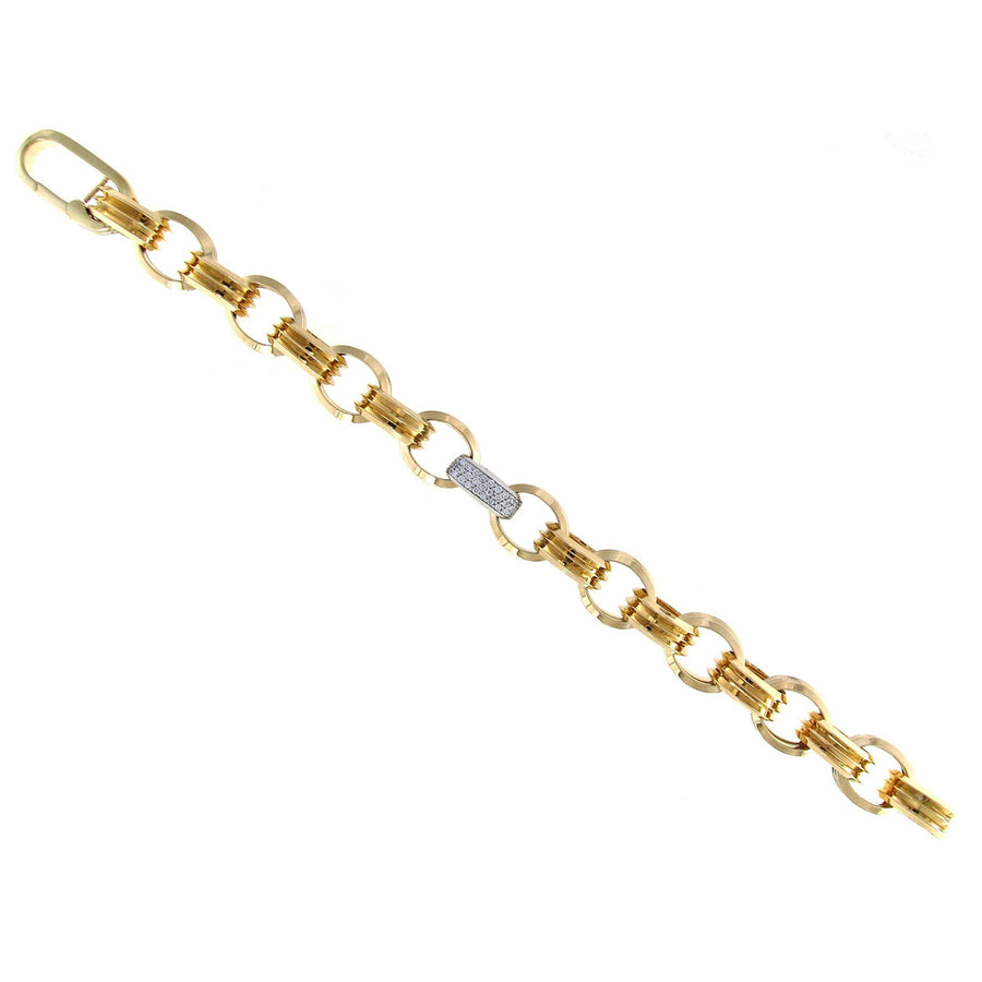 18KT Gold and Diamond Link Bracelet
