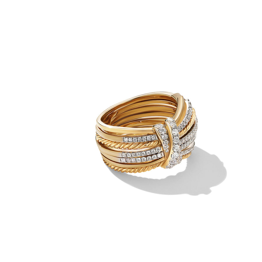 Angelika Ring in 18K Yellow Gold with Pave Diamonds