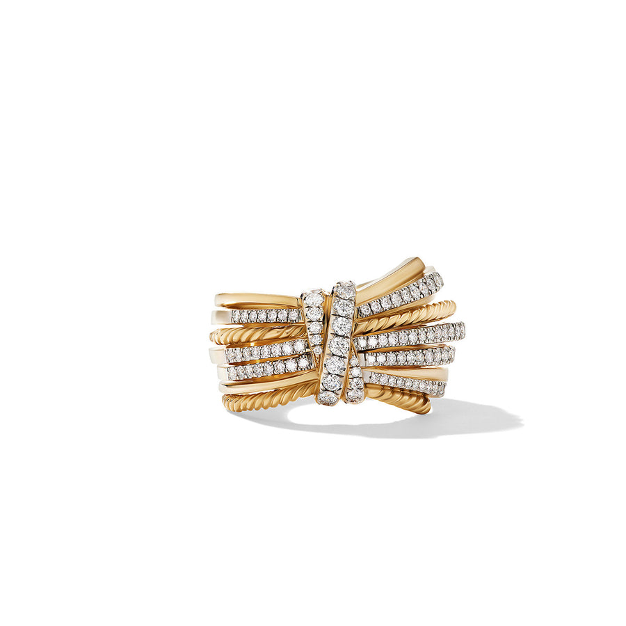 Angelika Ring in 18K Yellow Gold with Pave Diamonds