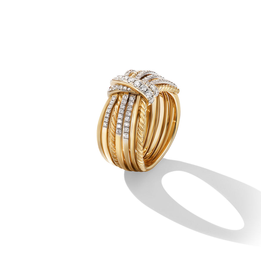 Angelika Ring in 18K Yellow Gold with Pave Diamonds