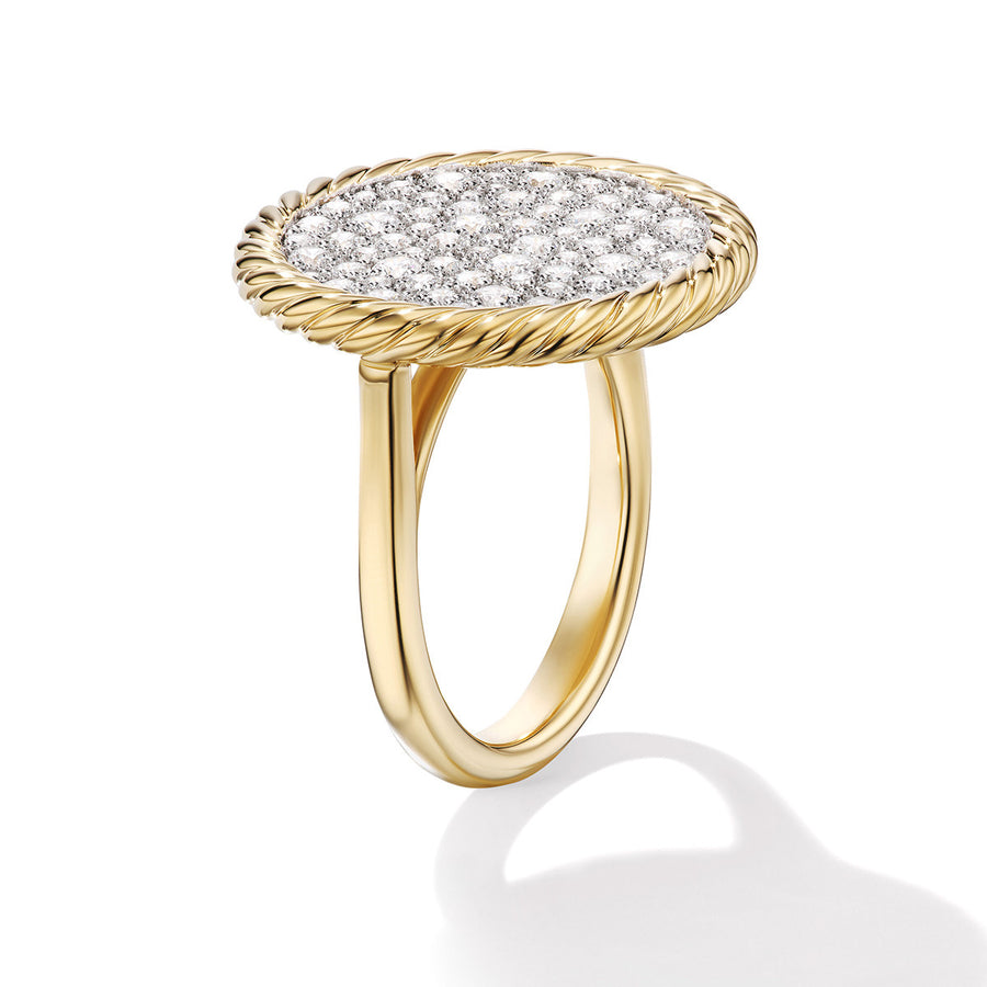 DY Elements Ring in 18K Yellow Gold with Pave Diamonds