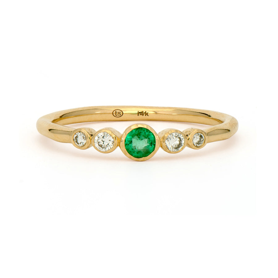 Tiny Sparkling Sea Emerald Band