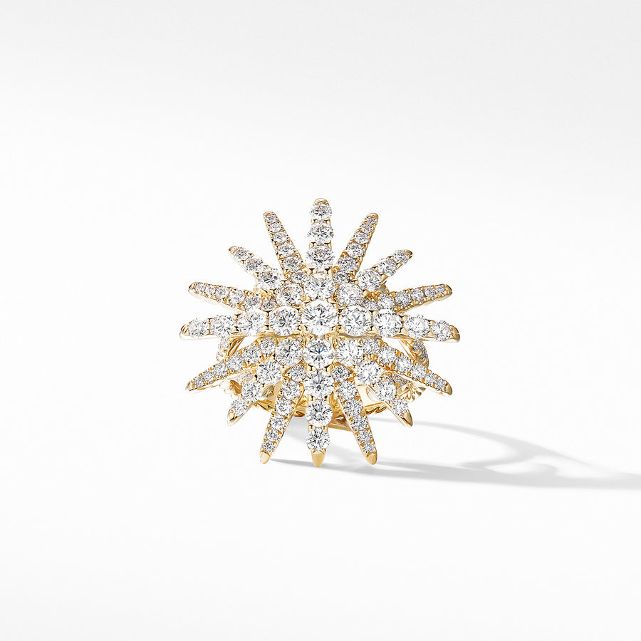 Starburst Ring in 18K Yellow Gold with Pave Diamonds