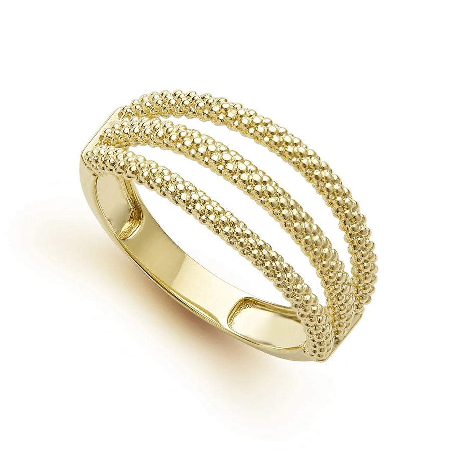 Superfine Caviar Triple Band Ring