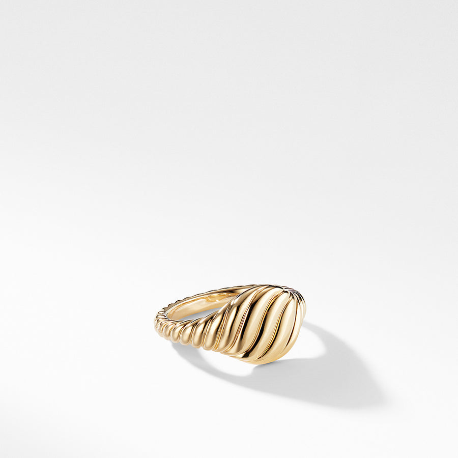 Sculpted Cable Mini Pinky Ring in 18K Gold