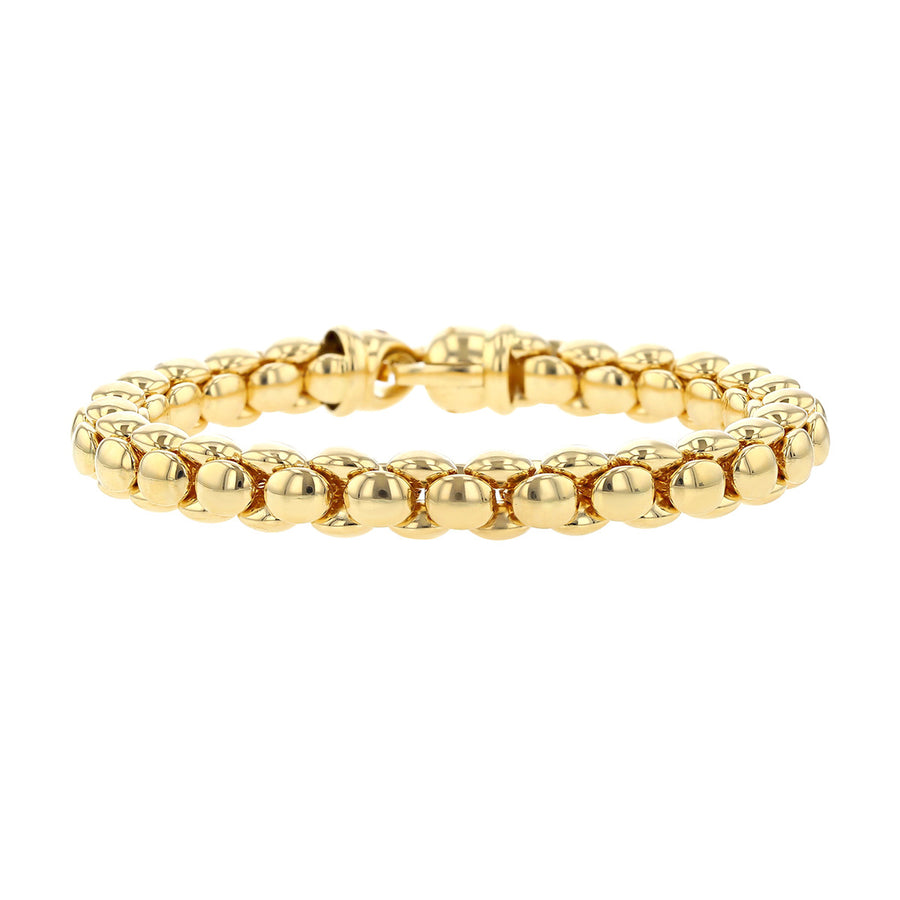 18K Yellow Designer Gold Bead Link Bracelet