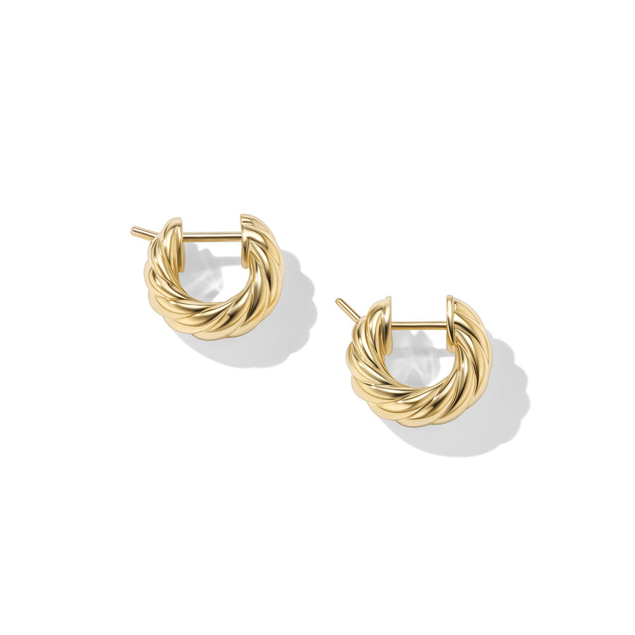 Sculpted Cable Hoop Earrings in 18K Yellow Gold