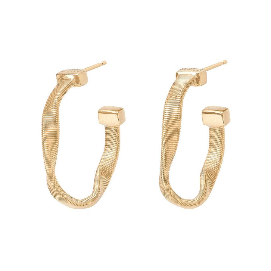 18K Yellow Gold Twisted Hoop Earrings