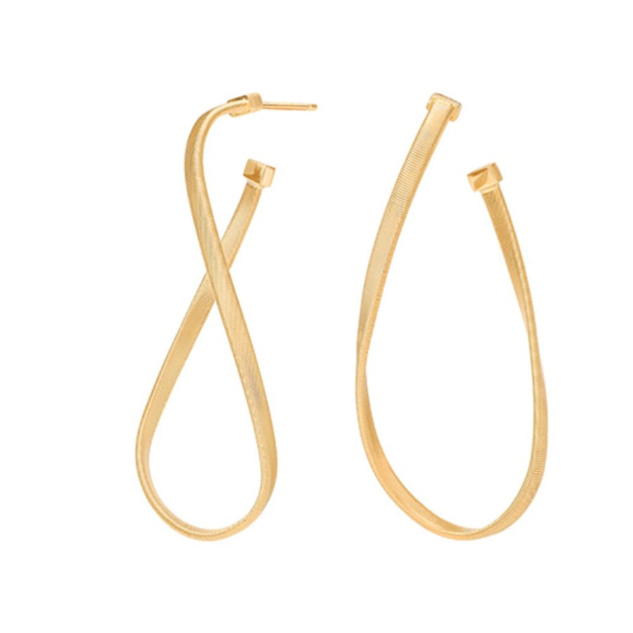 18k Yellow Gold Marrakech Hand Twisted Hoop Earrings