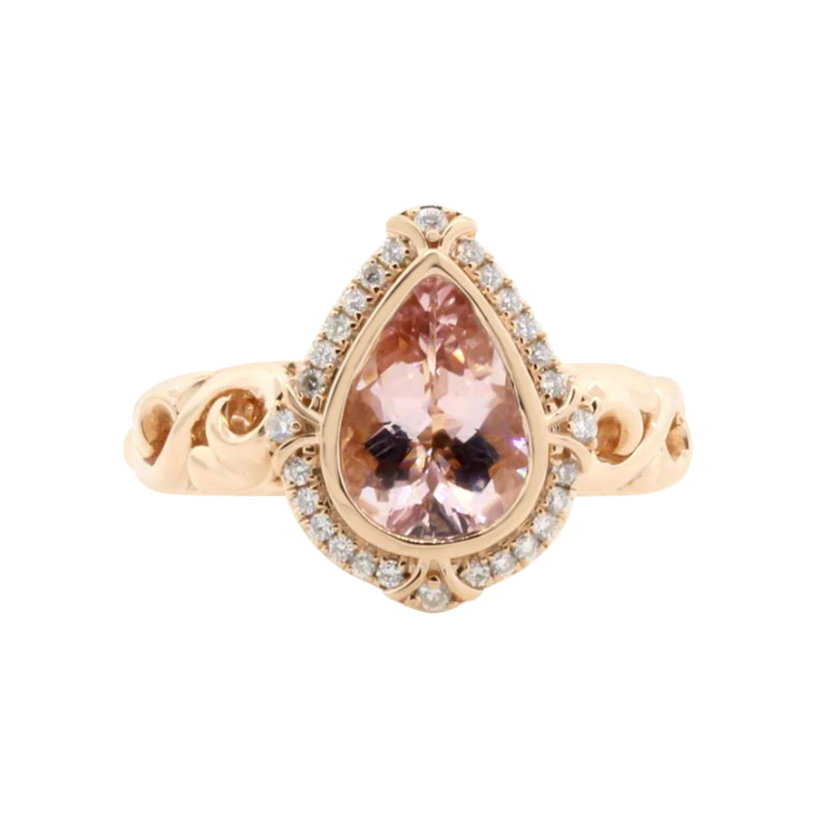 Pastel Morganite and Diamond Ring