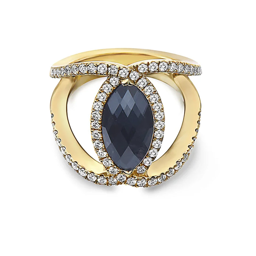 Pastel Diamond Hematite Ring