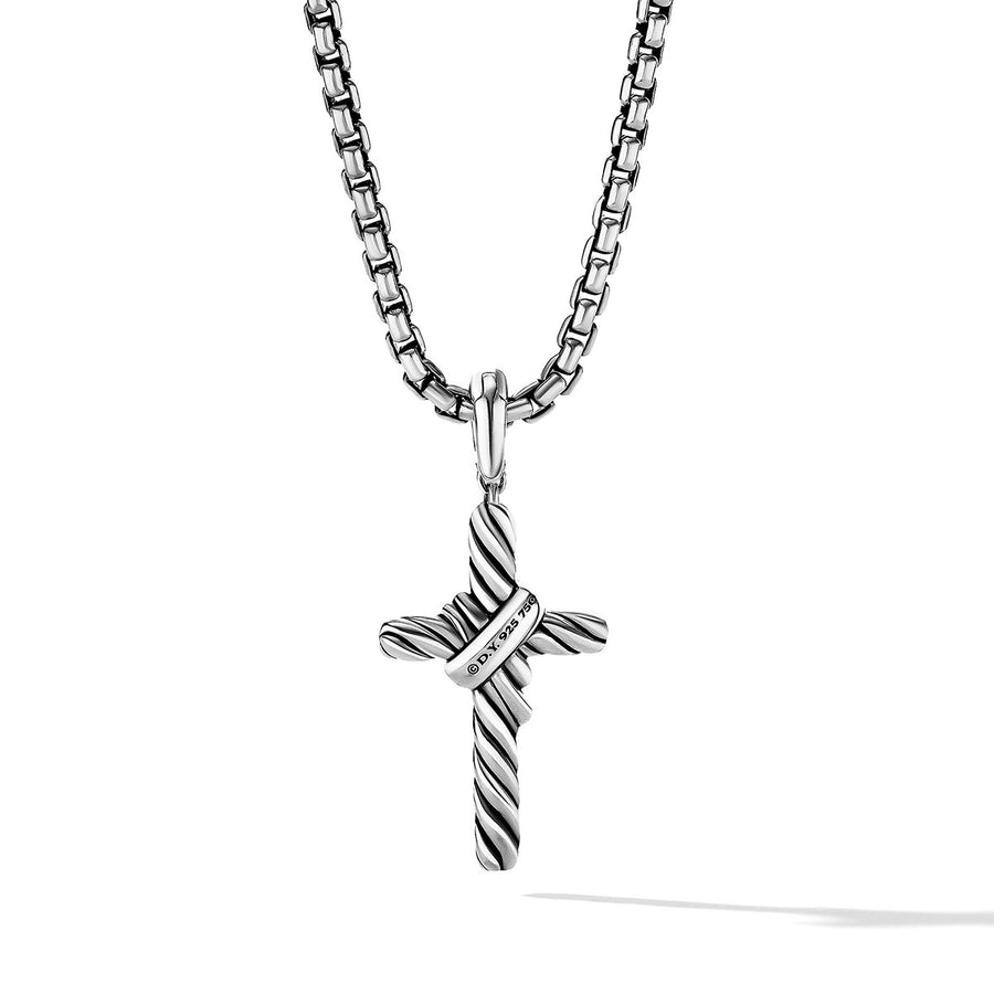 X Cross Pendant with 18K Yellow Gold and Pave Diamonds