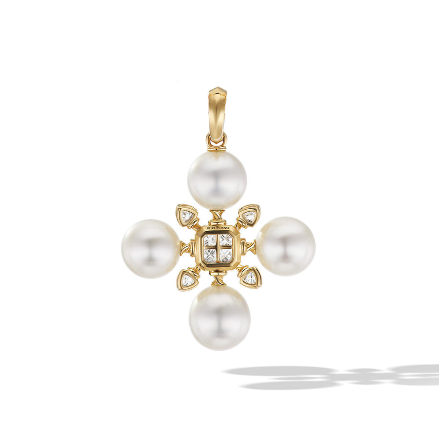 Renaissance Pearl Pendant with 18K Yellow Gold and Diamonds
