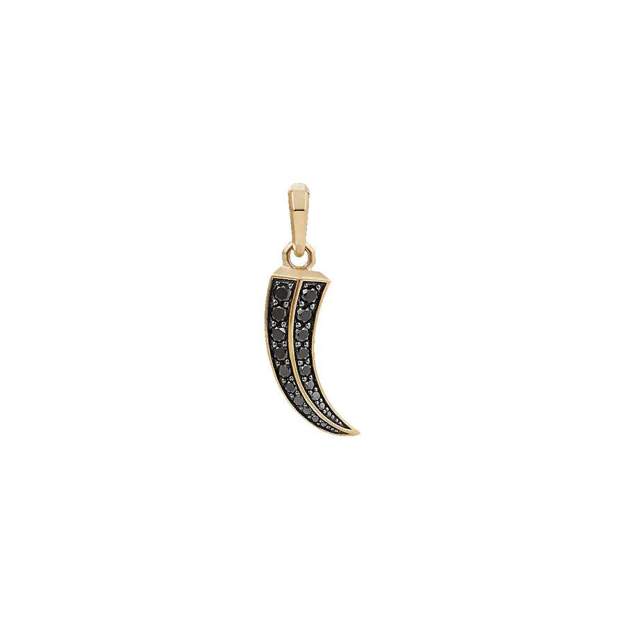 Roman Claw Amulet in 18K Yellow Gold with Pave Black Diamonds