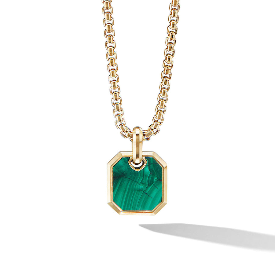 Roman Amulet in 18K Yellow Gold with Malachite