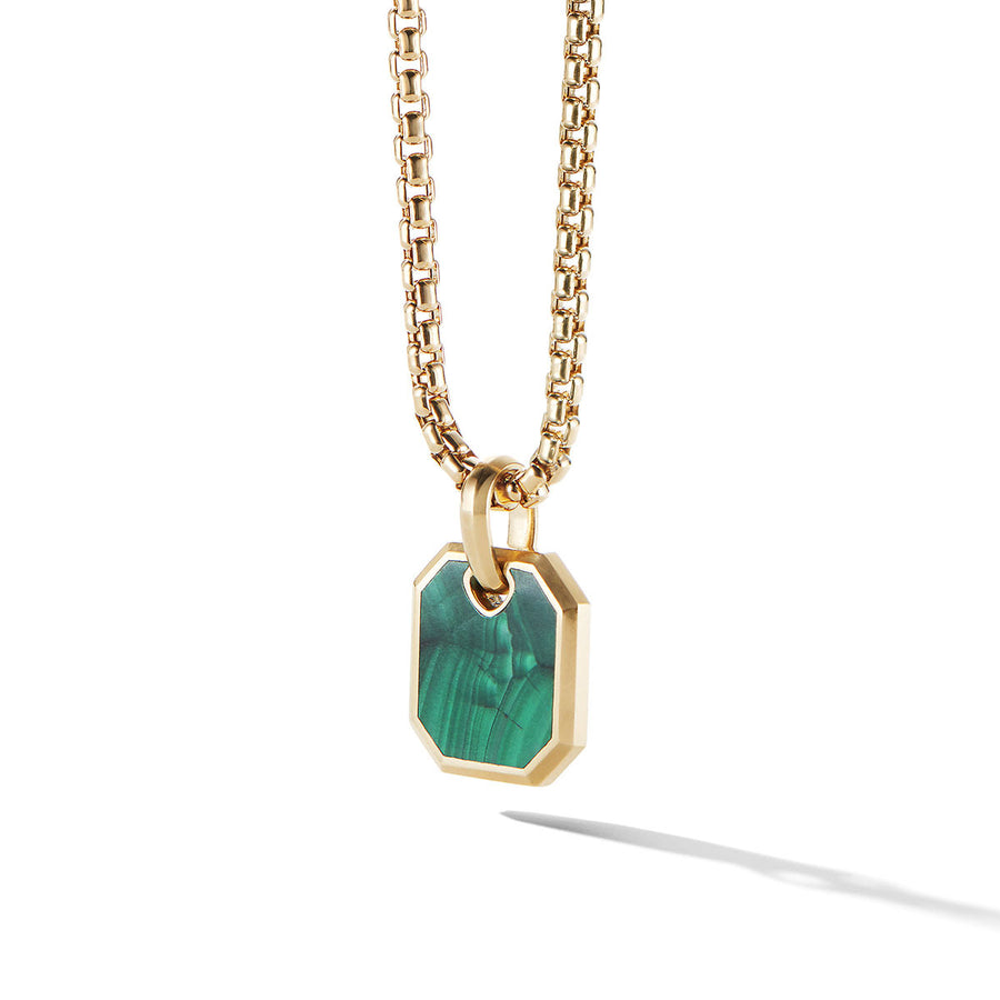 Roman Amulet in 18K Yellow Gold with Malachite