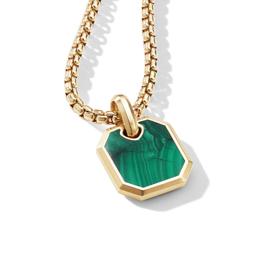 Roman Amulet in 18K Yellow Gold with Malachite