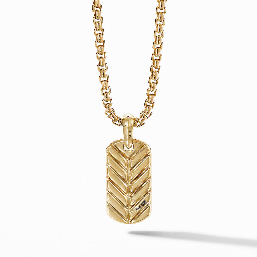 Pave Tag in 18K Yellow Gold with Diamonds