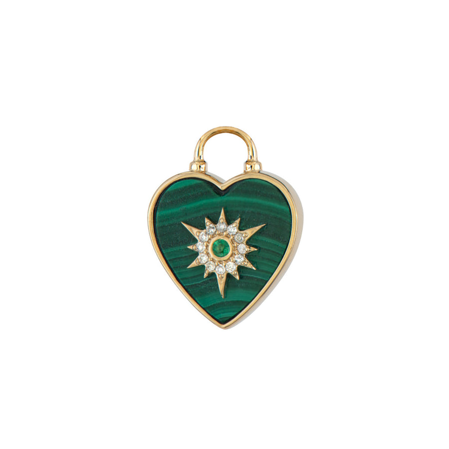 Trust Your Heart Malachite and Emerald Tablet Pendant